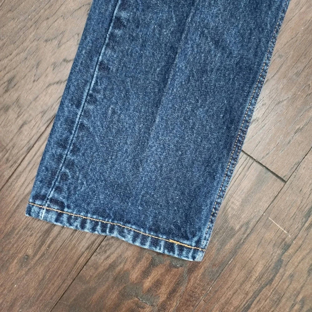 Levis 505 Regular Fit Straight Leg Jeans Dark Wash Indigo Denim 33x32 Mens